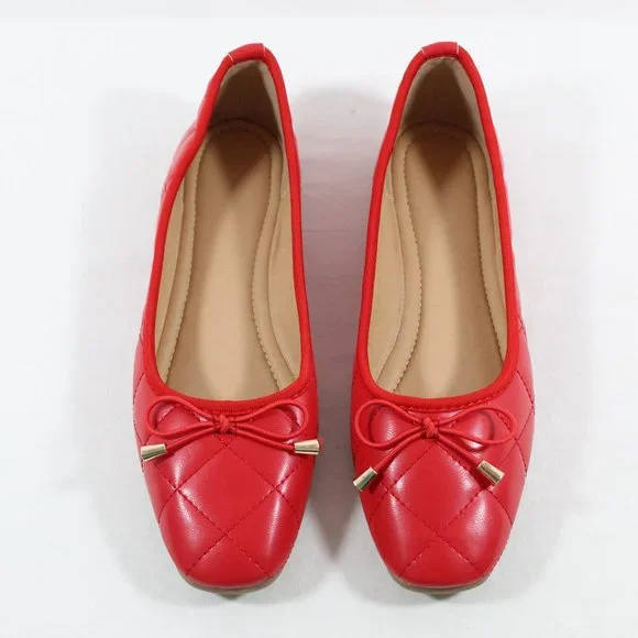 Women's Quilted Flats - Red 41EU - Picture 3 of 6